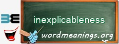 WordMeaning blackboard for inexplicableness